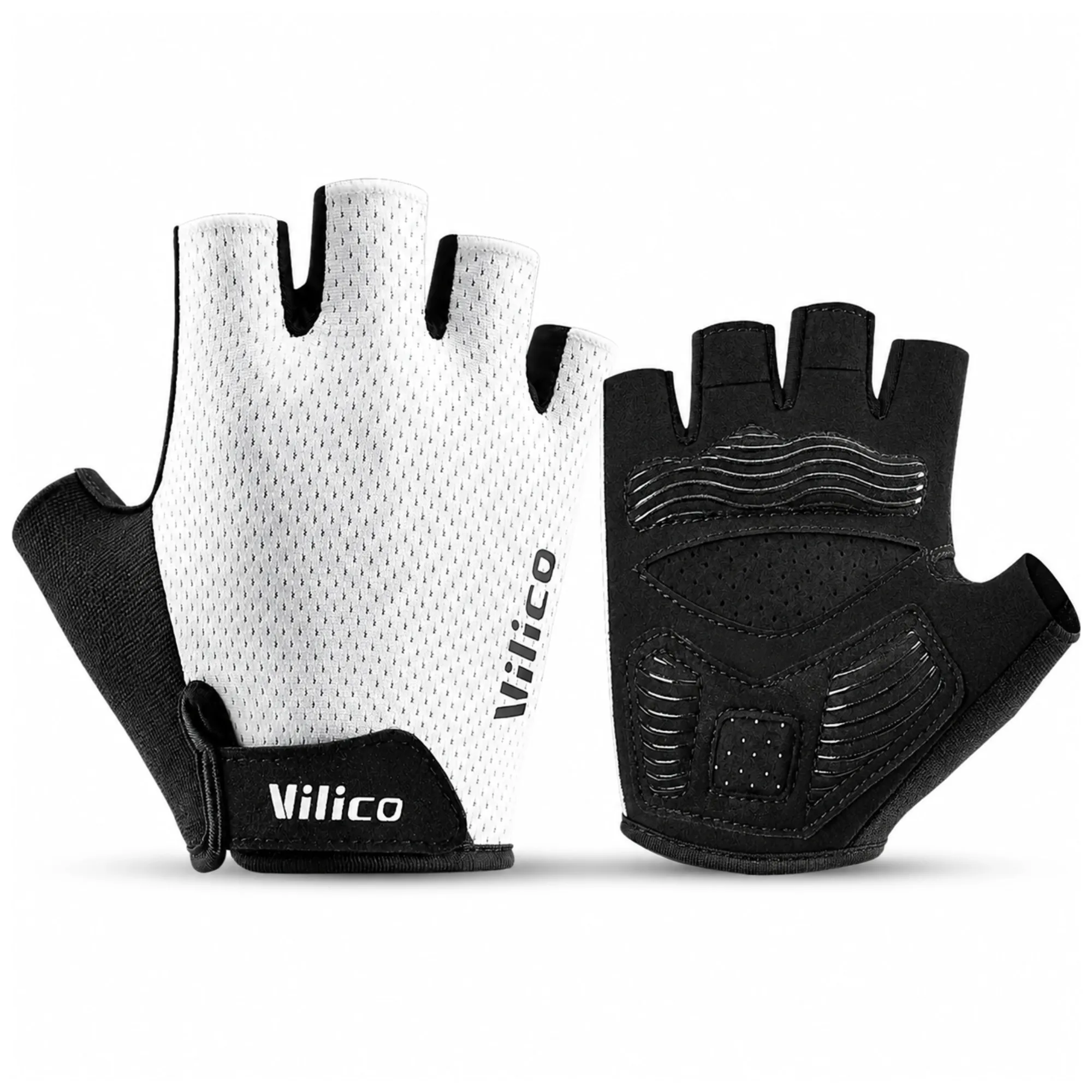 LUVA DE CICLISMO MEIO DEDO MESH GRIP SILICONE A0151 - Imagem 4
