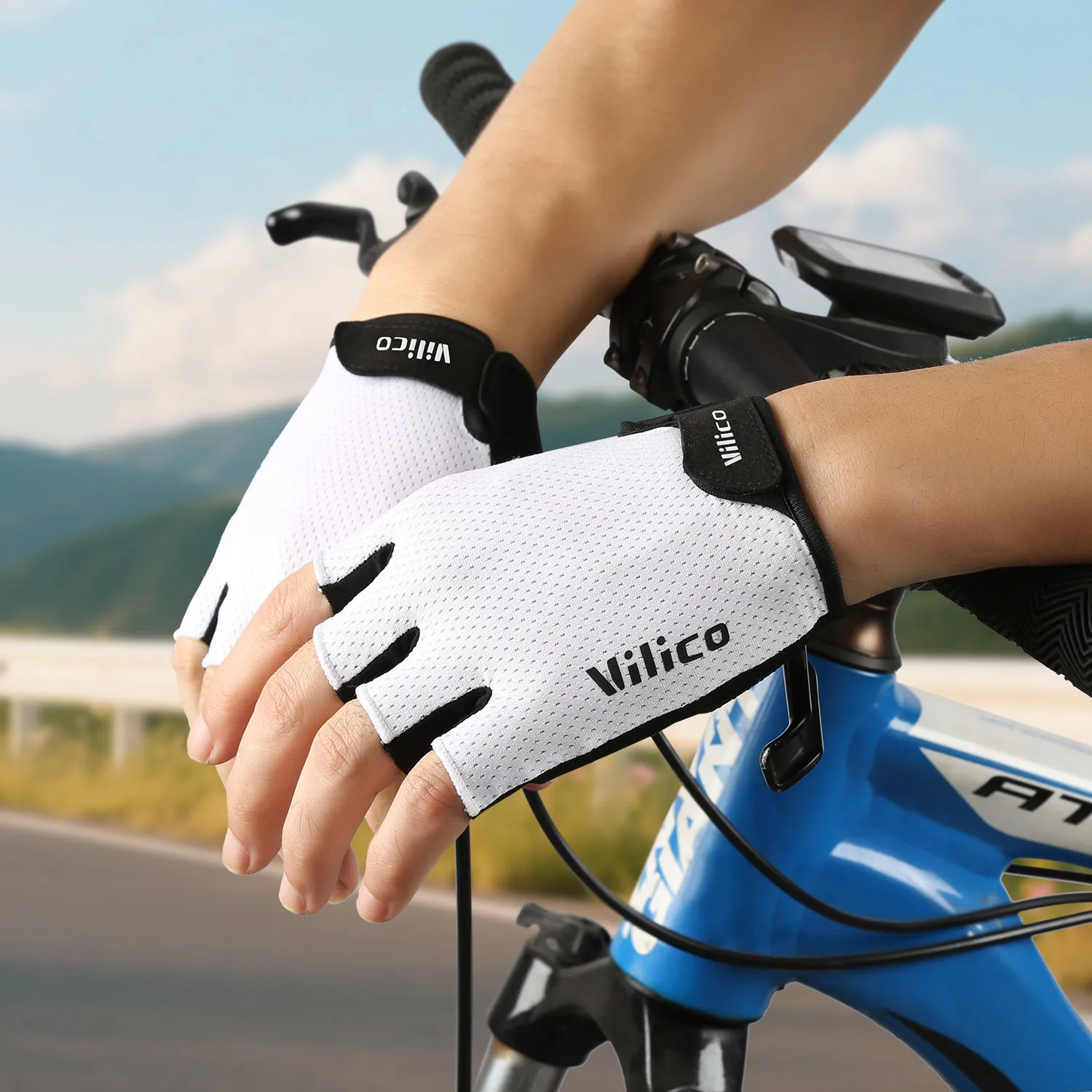LUVA DE CICLISMO MEIO DEDO MESH GRIP SILICONE A0151 - Imagem 3