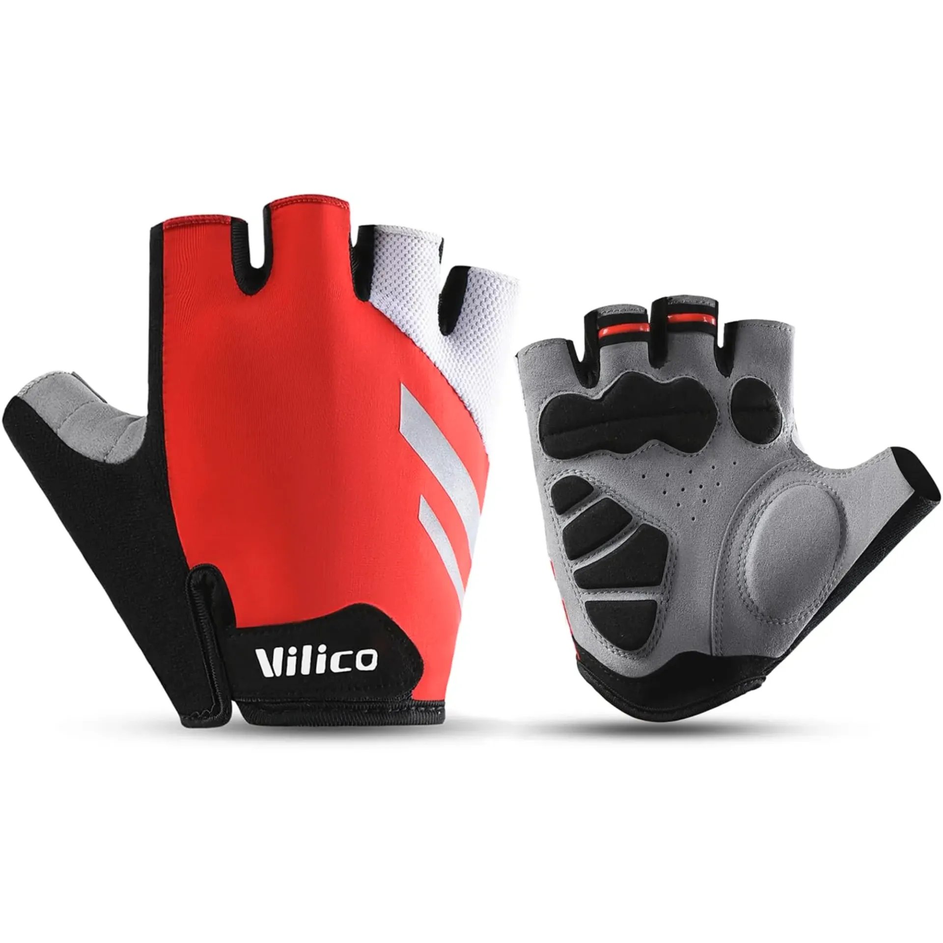 LUVA DE CICLISMO MEIO DEDO REFLETIVA A0066V